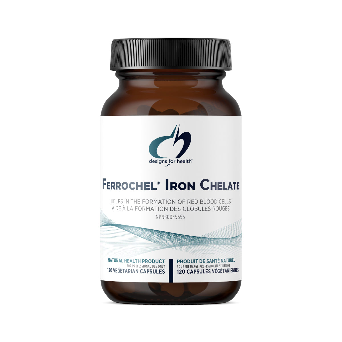 Ferrochel - Supplément de Fer Chelaté biodisponible - Designs For Health - 120 capsules